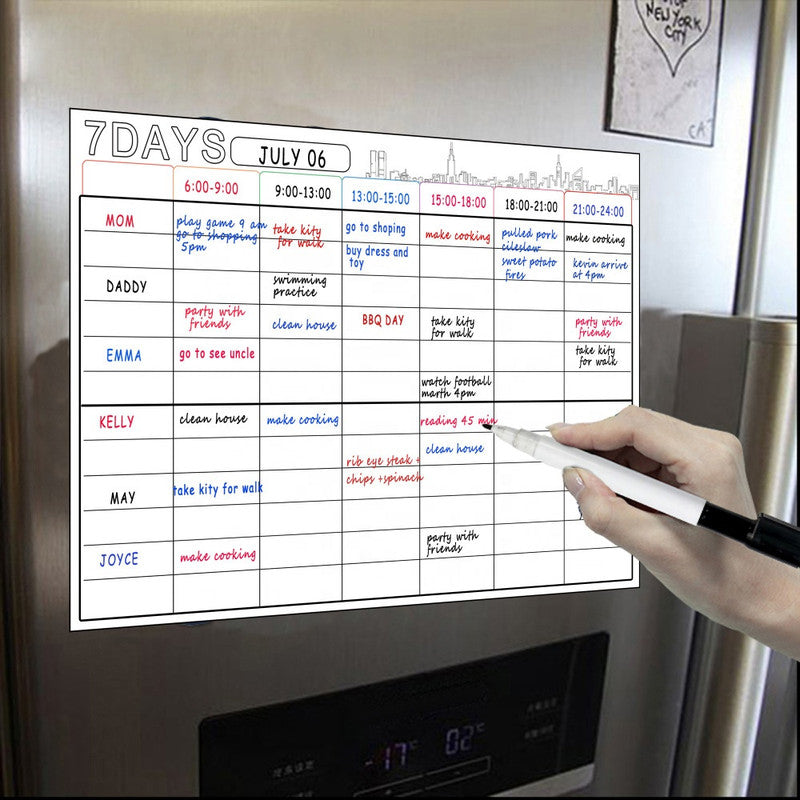A3 Magnetic Fridge Whiteboard Eraser+ 8 Pens Planner