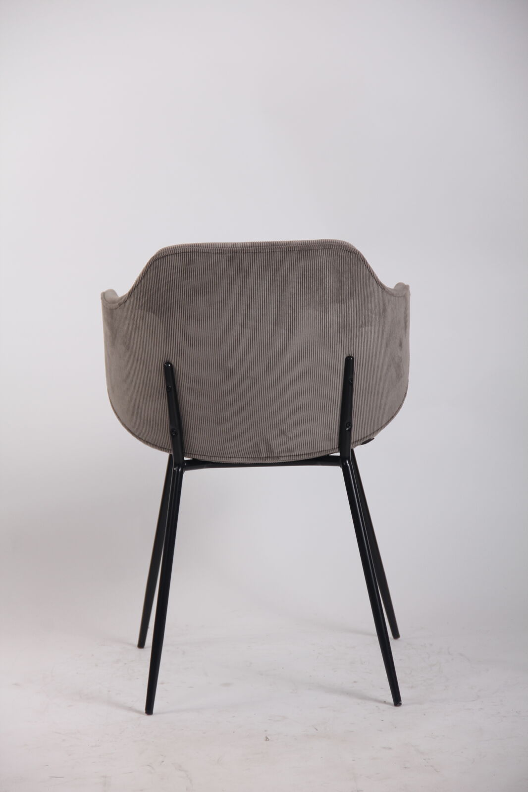 Set of 2 Dining Chairs with Corduroy Cord Fabric in Grey Chez Guru