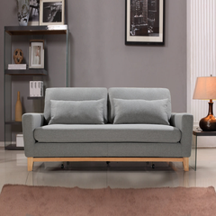 SHASA 2 Seater Pull-out Sofa bed Grey celadon Chez Guru