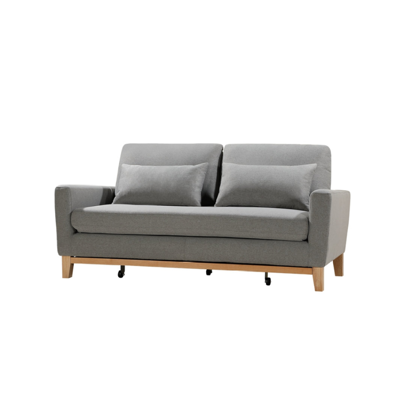 SHASA 2 Seater Pull-out Sofa bed Grey celadon Chez Guru
