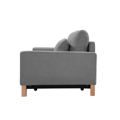 SHASA 2 Seater Pull-out Sofa bed Grey celadon Chez Guru