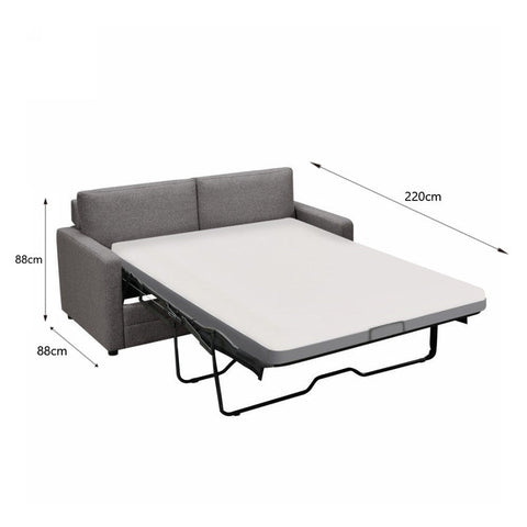 RAY 2 Seater Sofa bed with Separate Foam Mattress- Dark grey Chez Guru