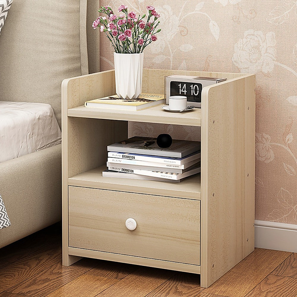 Bedside Tables Drawers Side Table Bedroom Furniture Nightstand Wood Unit Chez Guru