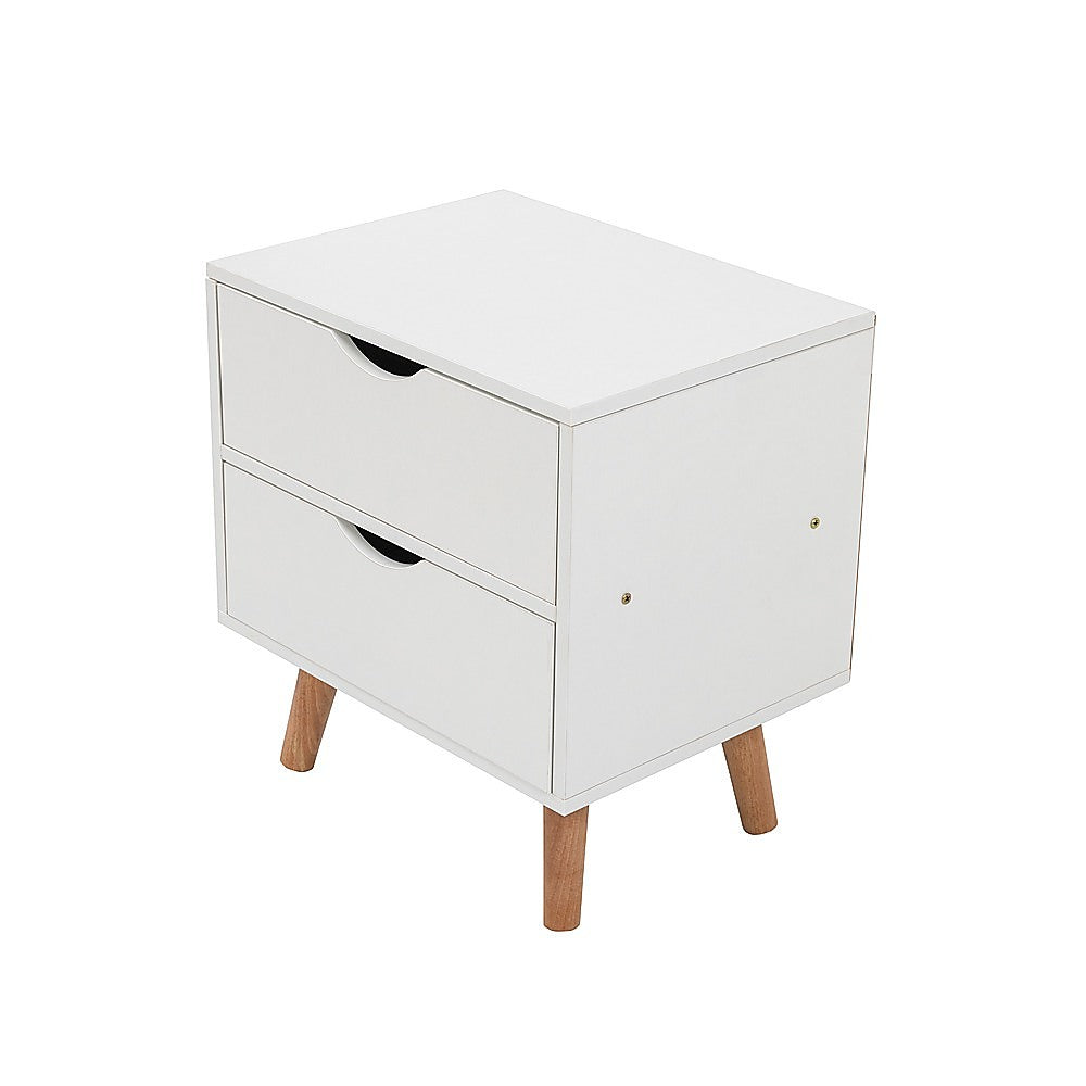 Bedside Tables Drawers Side Table Nightstand White Storage Cabinet Wood Chez Guru