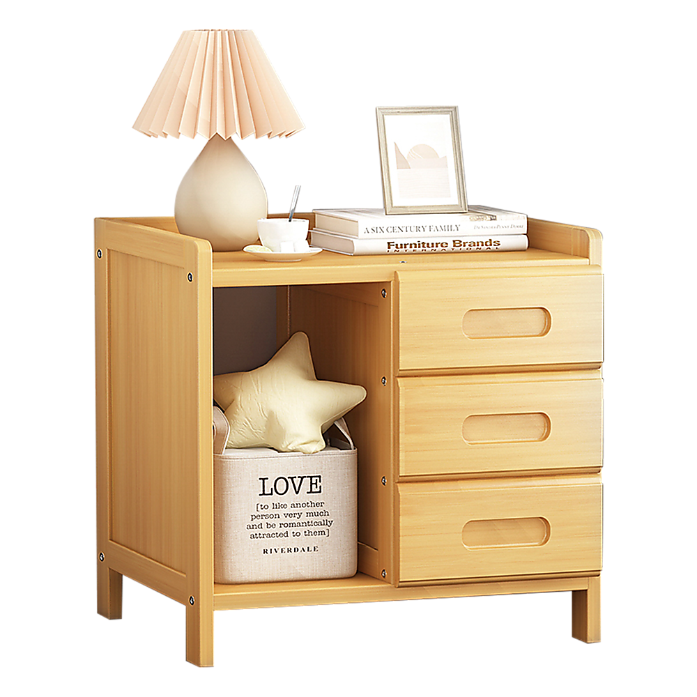 Bamboo Bedside Table Nightstand Storage Bedroom Sofa Side Stand Chez Guru