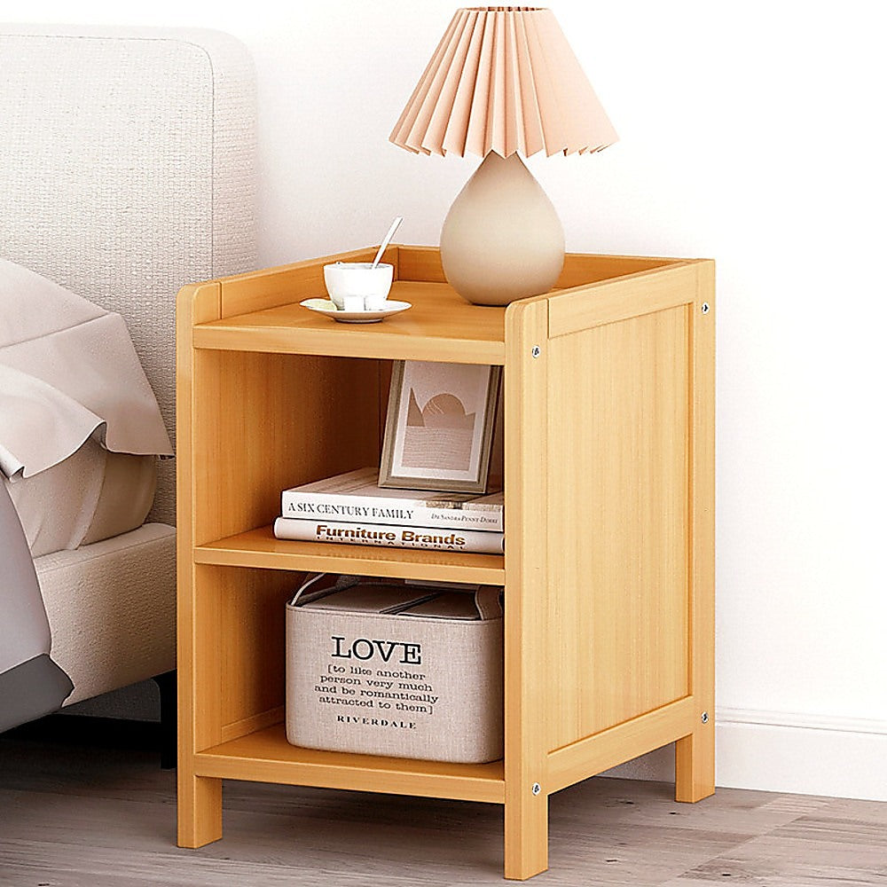 Bamboo Bedside Table Nightstand Storage Bedroom Sofa Side Stand Chez Guru