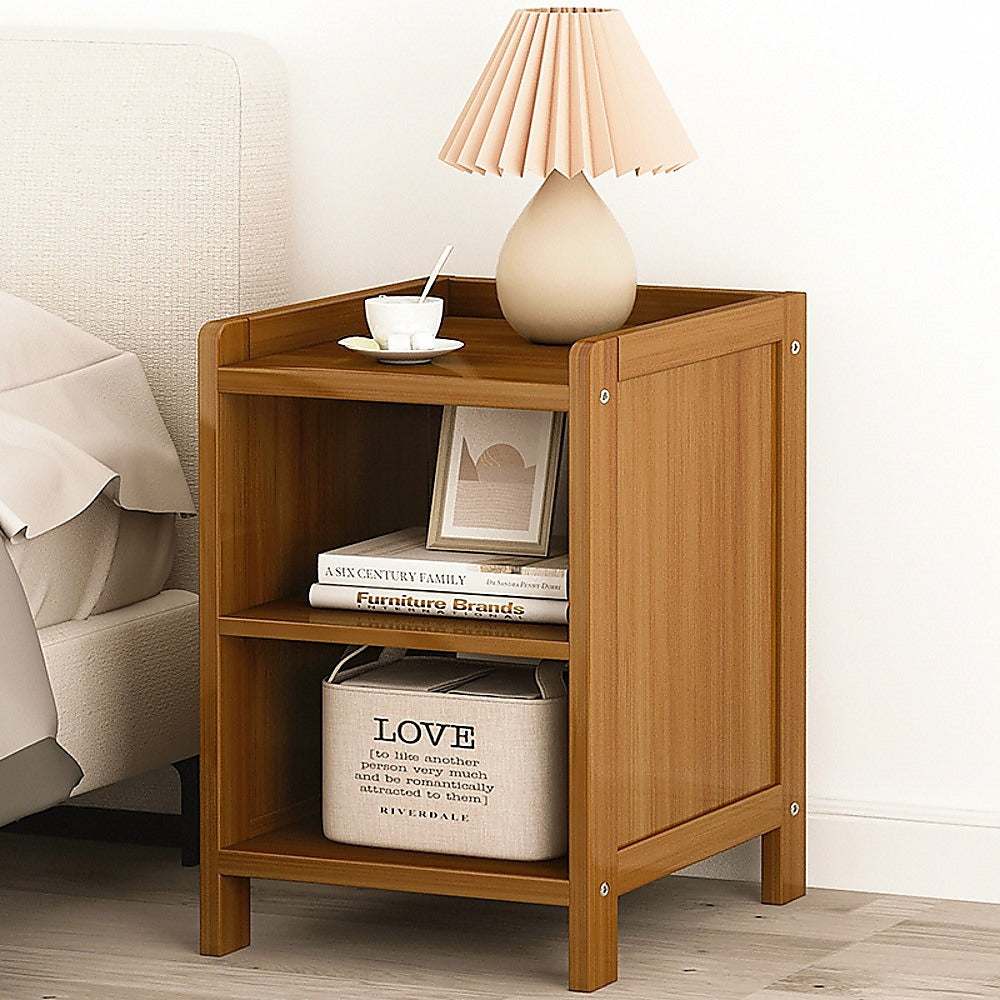 Bamboo Bedside Table Nightstand Storage Bedroom Sofa Side Stand Chez Guru