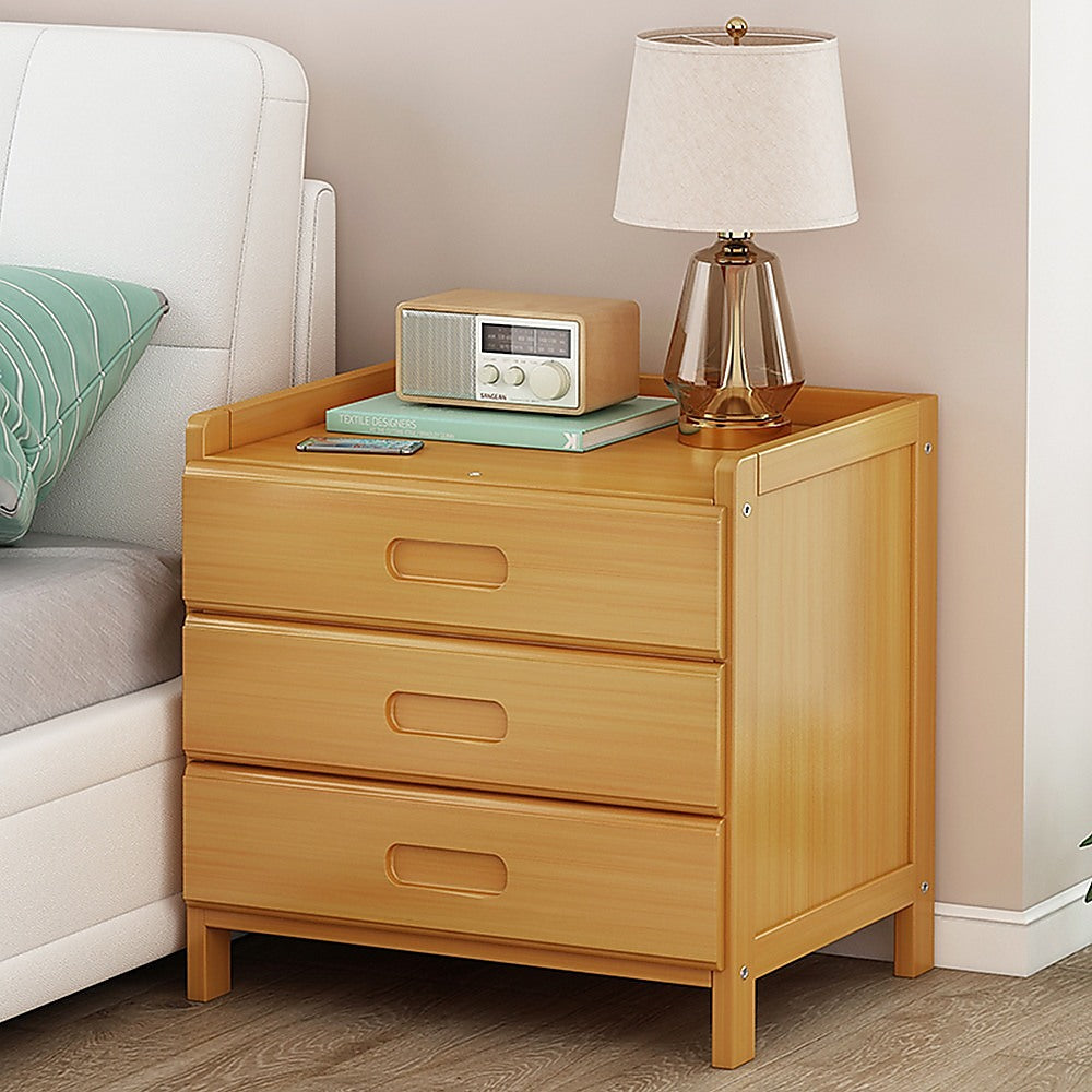 Bamboo Bedside Table Nightstand Storage Bedroom Sofa Side Stand Chez Guru