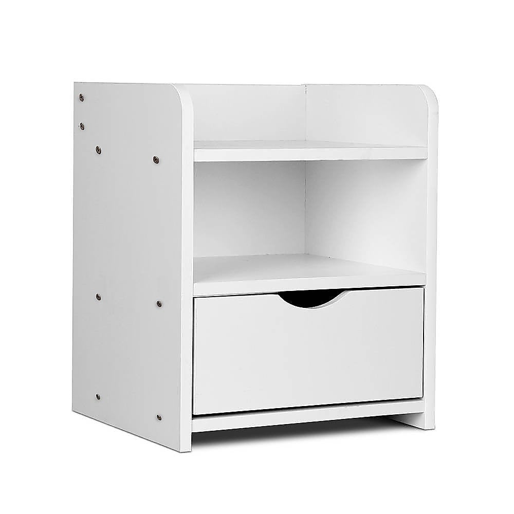 Bedside Table Side Nightstand Storage Drawer Shelf Bedroom Unit Chez Guru