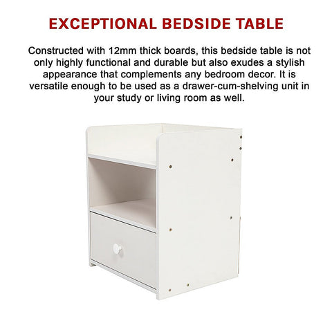 Bedside Tables Side Table Nightstand Storage Drawer Shelf Bedroom Chez Guru