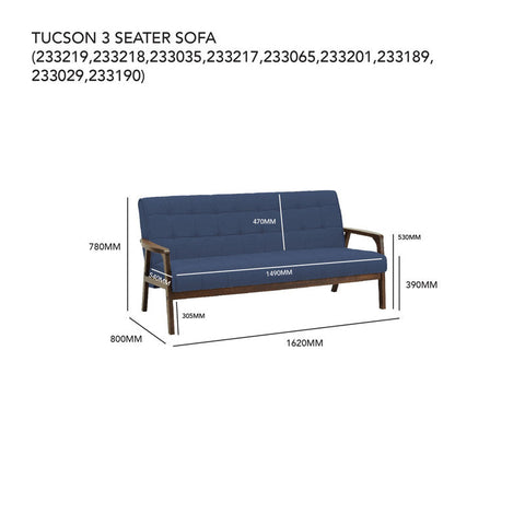 Tucson 3 Seater Sofa Chez Guru
