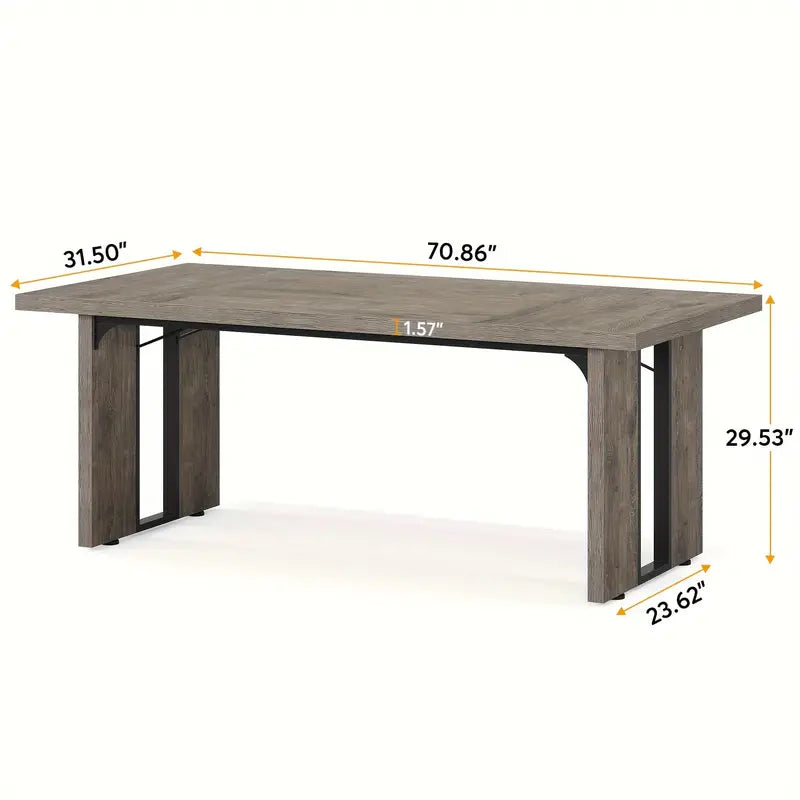 NNETMLT Rustic  Rectangular Dining Table Chez Guru