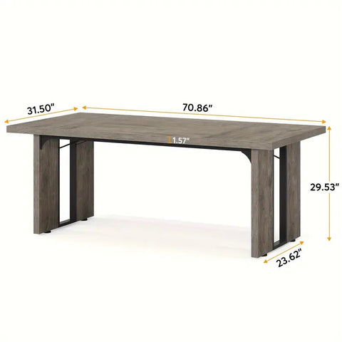 NNETMLT Rustic  Rectangular Dining Table Chez Guru