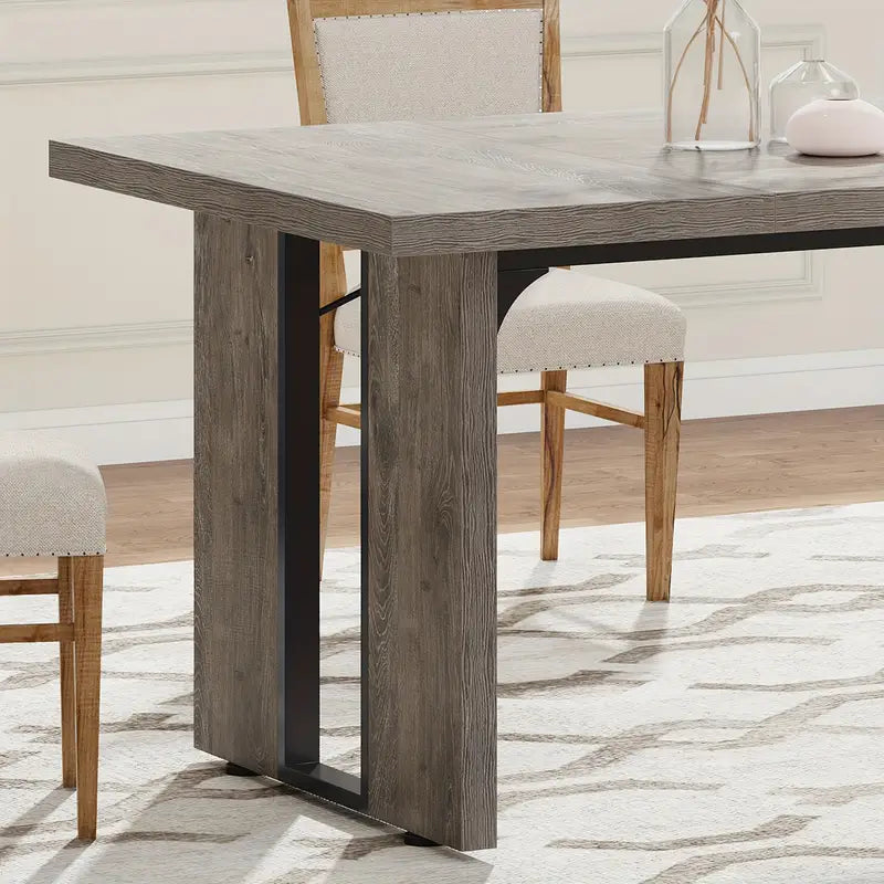 NNETMLT Rustic  Rectangular Dining Table Chez Guru