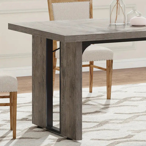 NNETMLT Rustic  Rectangular Dining Table Chez Guru