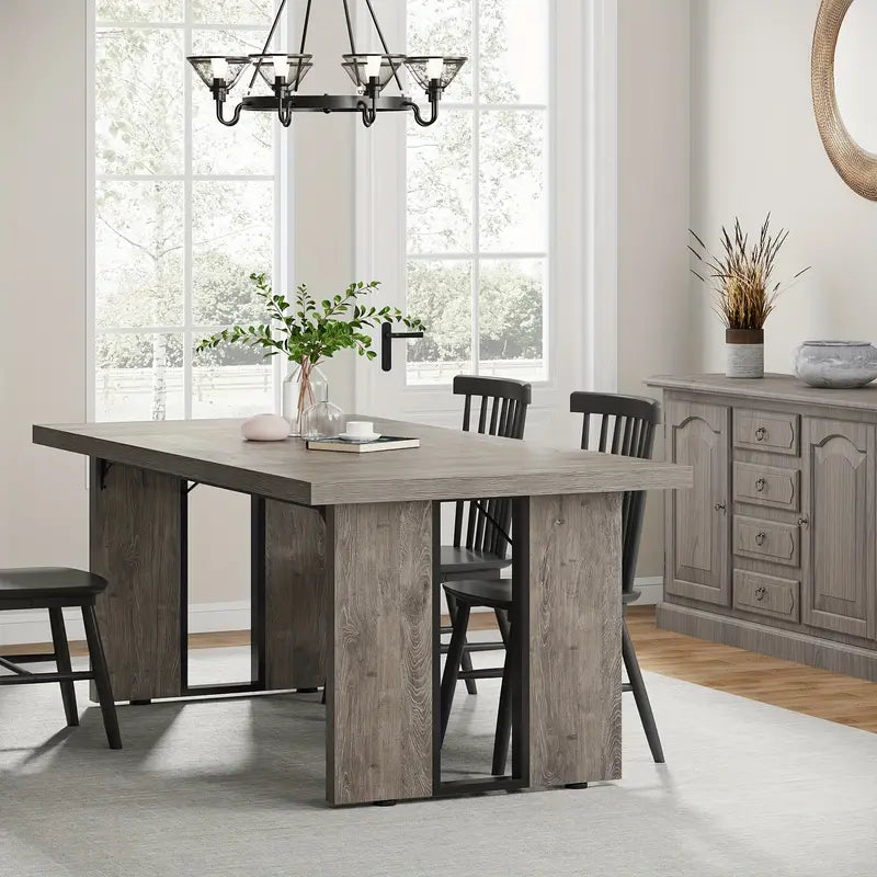 NNETMLT Rustic  Rectangular Dining Table Chez Guru