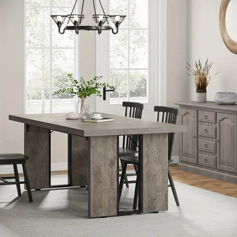 NNETMLT Rustic  Rectangular Dining Table Chez Guru