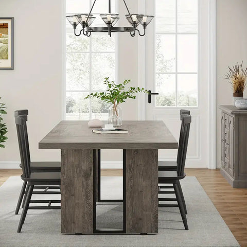 NNETMLT Rustic  Rectangular Dining Table Chez Guru