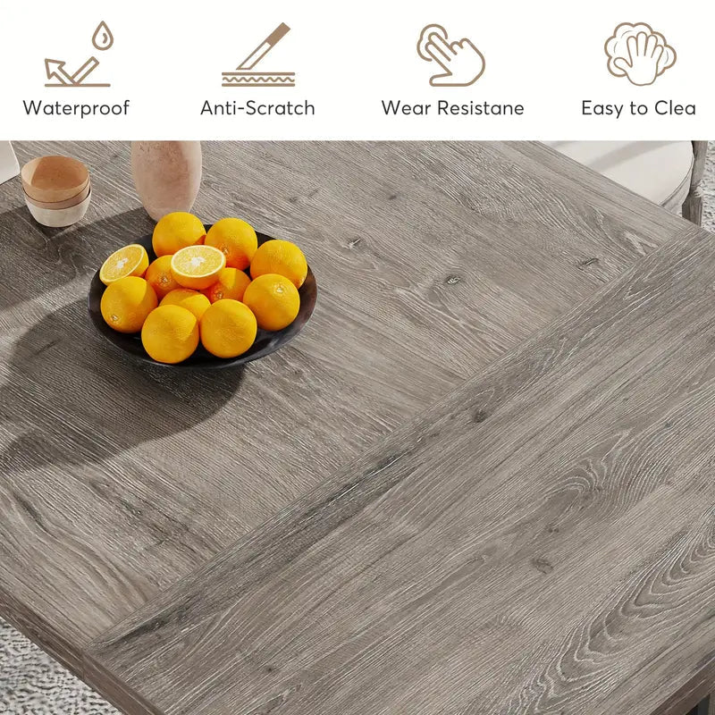 NNETMLT Rustic  Rectangular Dining Table Chez Guru