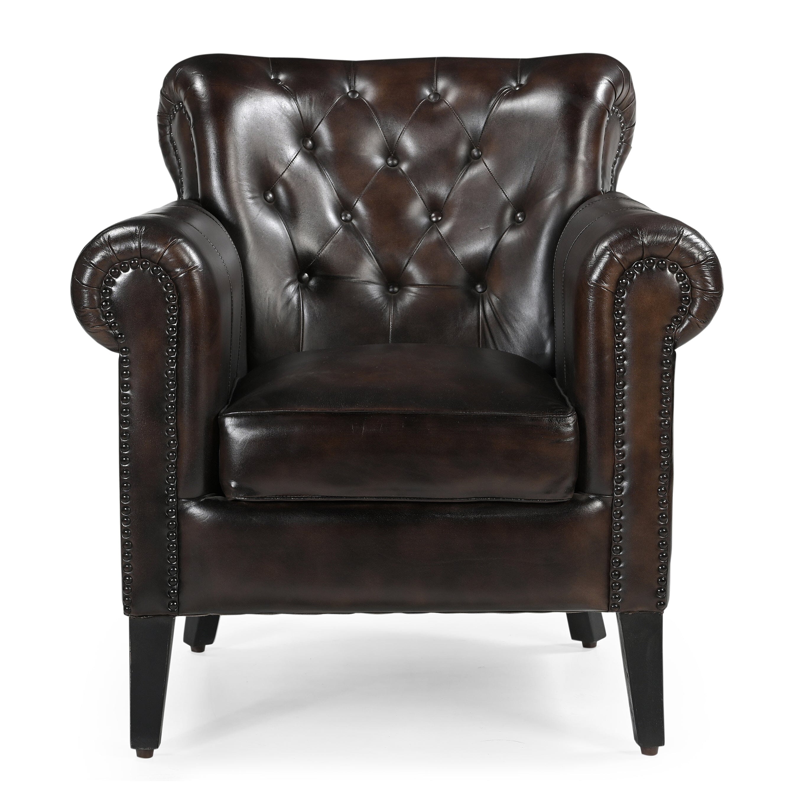 CHOCOLATE LEATHER ARMCHAIR Chez Guru