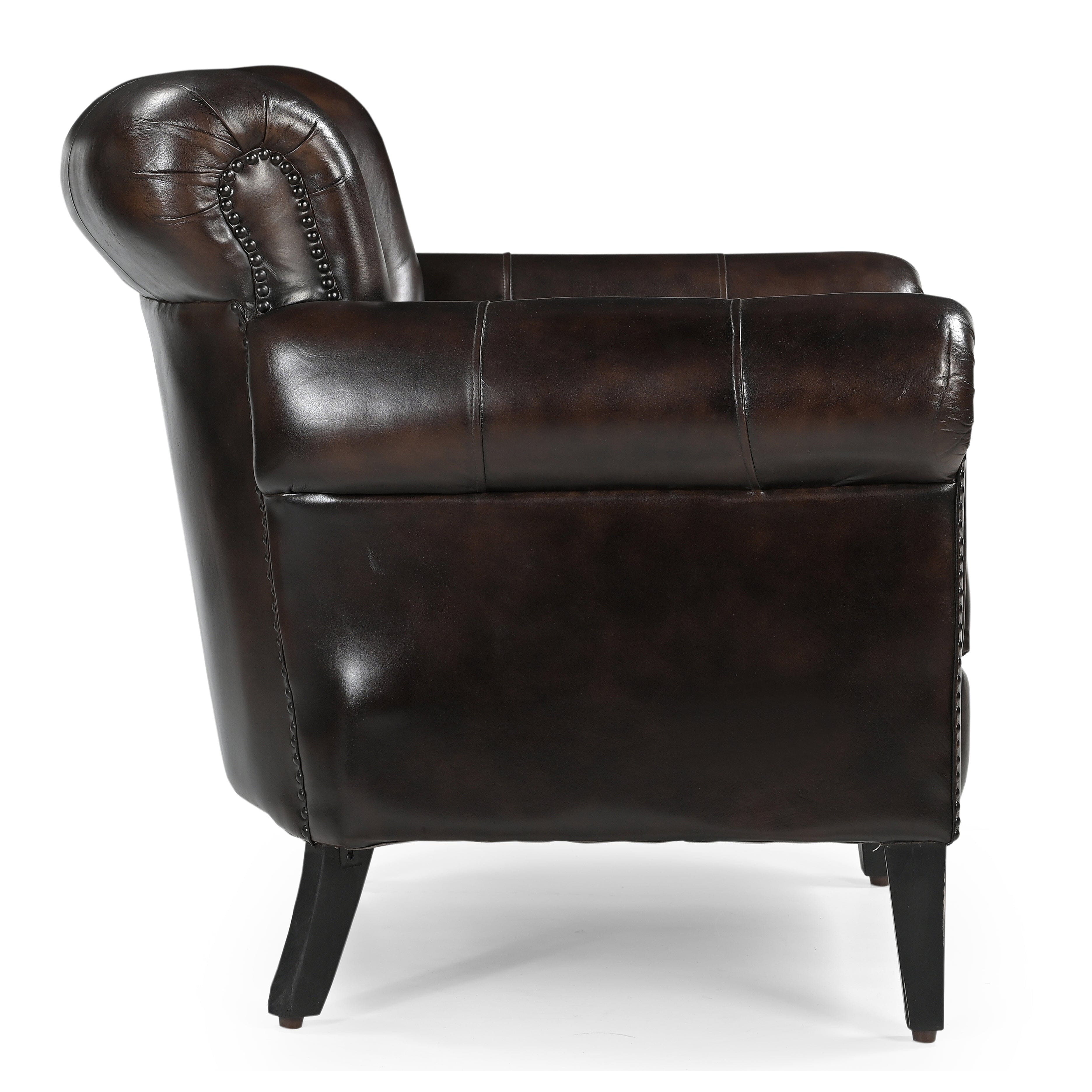 CHOCOLATE LEATHER ARMCHAIR Chez Guru