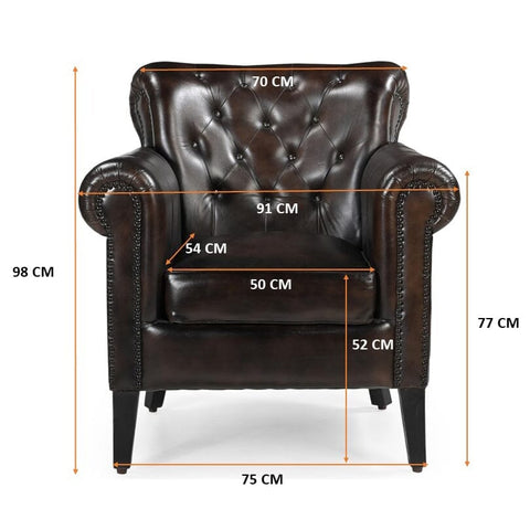 CHOCOLATE LEATHER ARMCHAIR Chez Guru