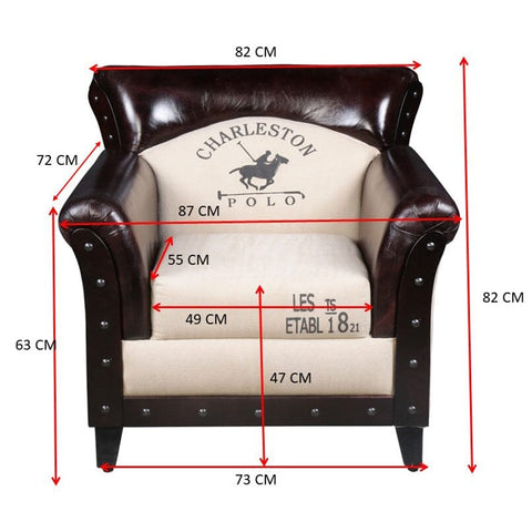 CHARLESTON POLO VINTAGE ARM CHAIR Chez Guru