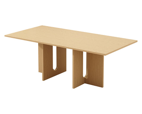 Walnut Melamine Dining Table 6 Seater Chez Guru
