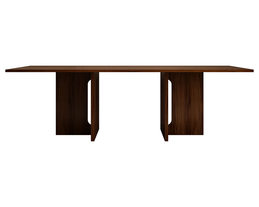 Walnut Melamine Dining Table 6 Seater Chez Guru