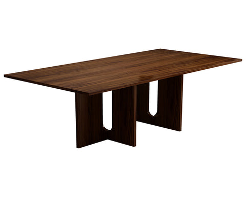 Walnut Melamine Dining Table 6 Seater Chez Guru