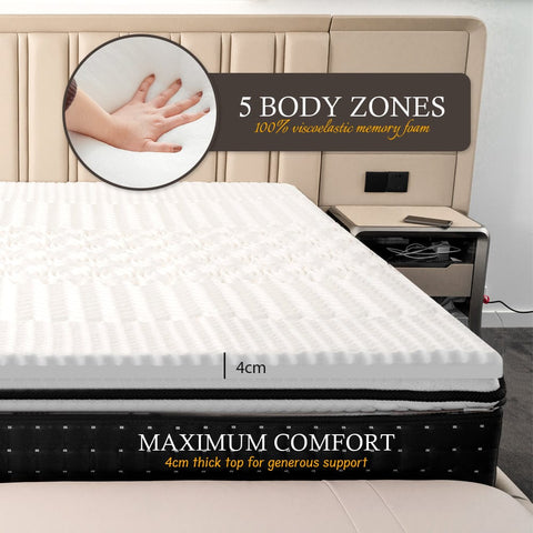 4cm Memory Foam Mattress Topper with Bamboo Cover - Double Chez Guru