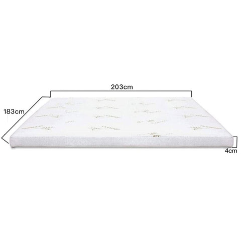 4cm Memory Foam Mattress Topper with Bamboo Cover - King Chez Guru
