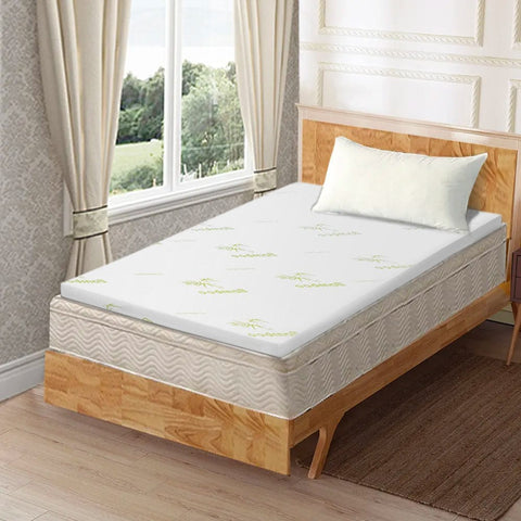 6cm Memory Foam Mattress Topper with Bamboo Cover - Single Chez Guru