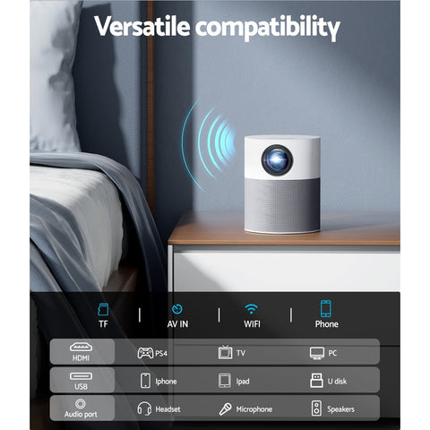 Devanti Portable Mini Video Projector 1080P Wifi Home Theater HDMI Carry Bag Chez Guru