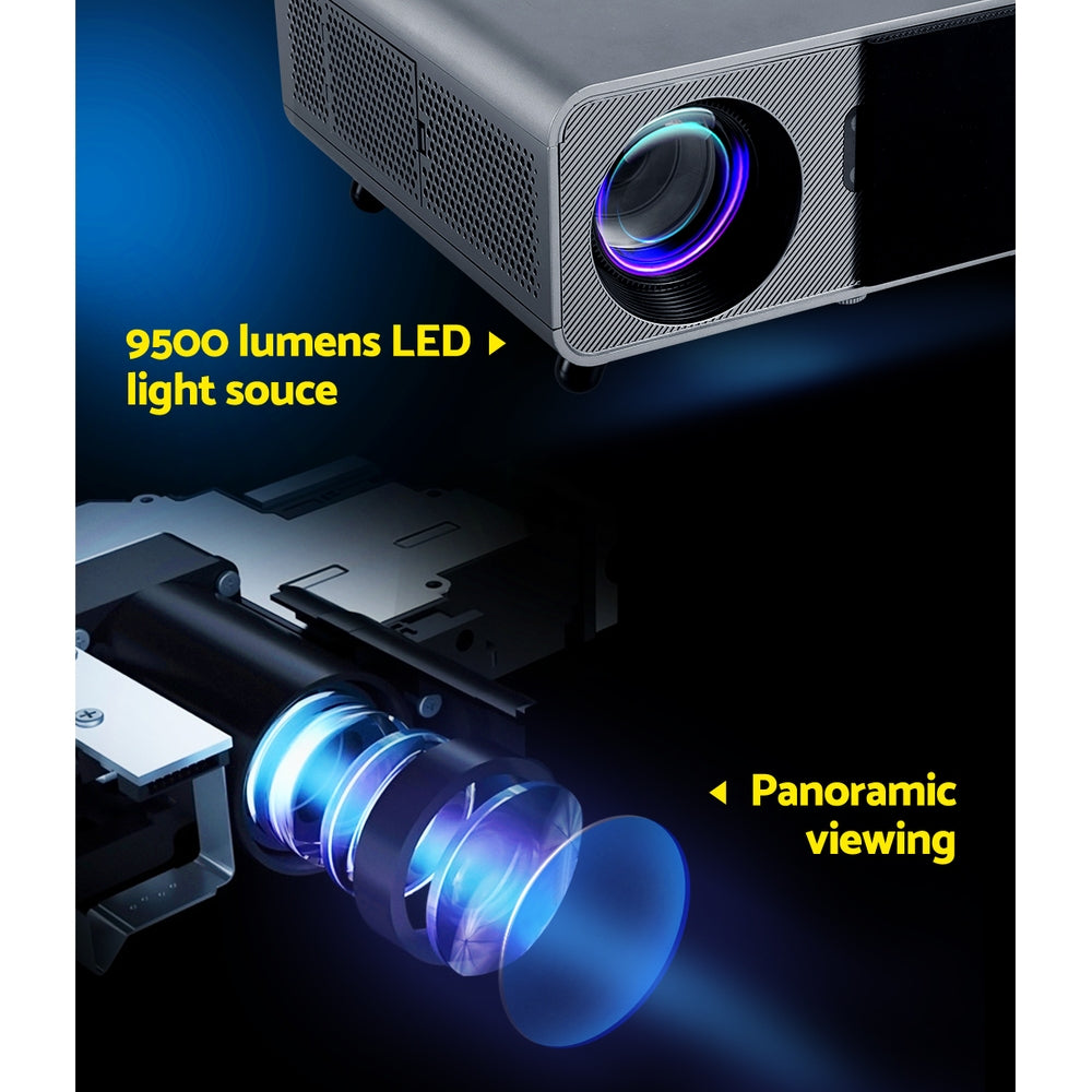 Devanti Portable Wifi Video Projector 4K 2.4G/5G Home Theater HDMI 1080P Chez Guru