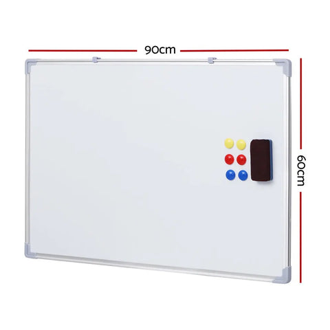 Magnetic Whiteboard 60x90cm Erase Board Marker Eraser Tray Home Office School Chez Guru