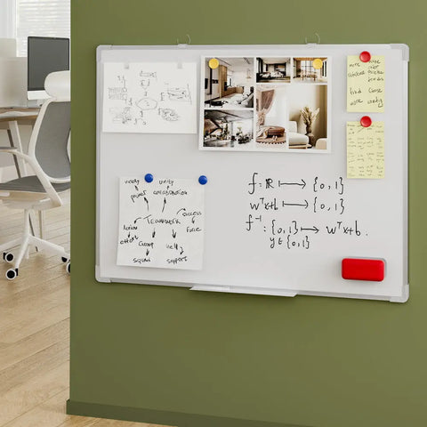 Magnetic Whiteboard 60x90cm Erase Board Marker Eraser Tray Home Office School Chez Guru