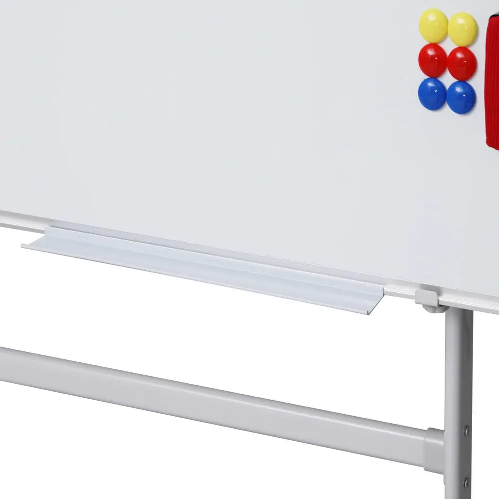 90x120cm Standing Whiteboard with Wheels Magnetic Double-Sided Erase Board Chez Guru