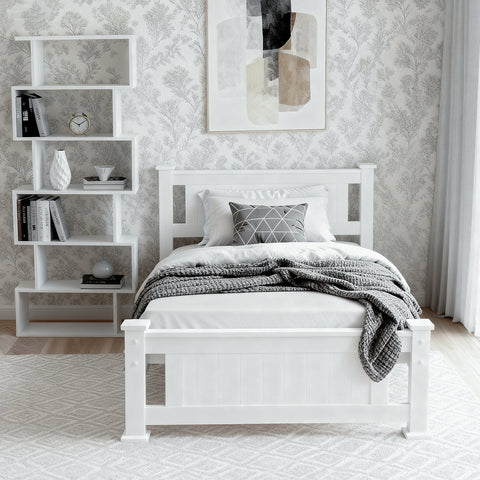 Artiss King Single Bed Frame and Bookshelf