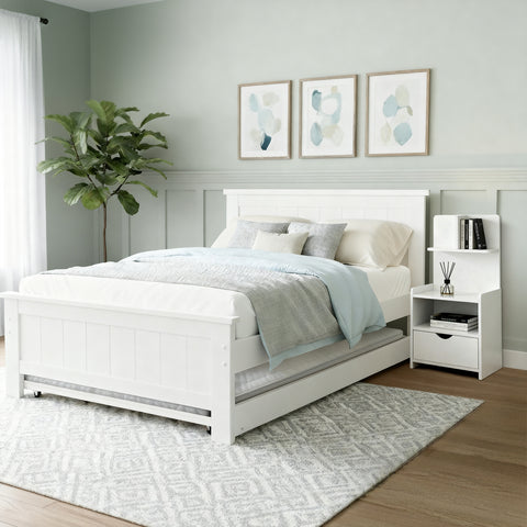 Artiss King Single Bed Frame and Bedside Table White