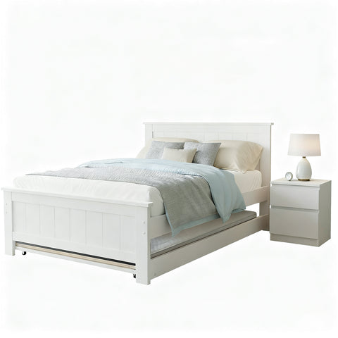 Artiss King Single Bed Frame and Bedside Table