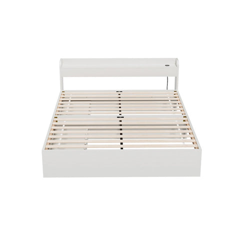 Artiss Bed Frame Double Size Mattress Base wtih Charging Ports 2 Storage Drawers Chez Guru