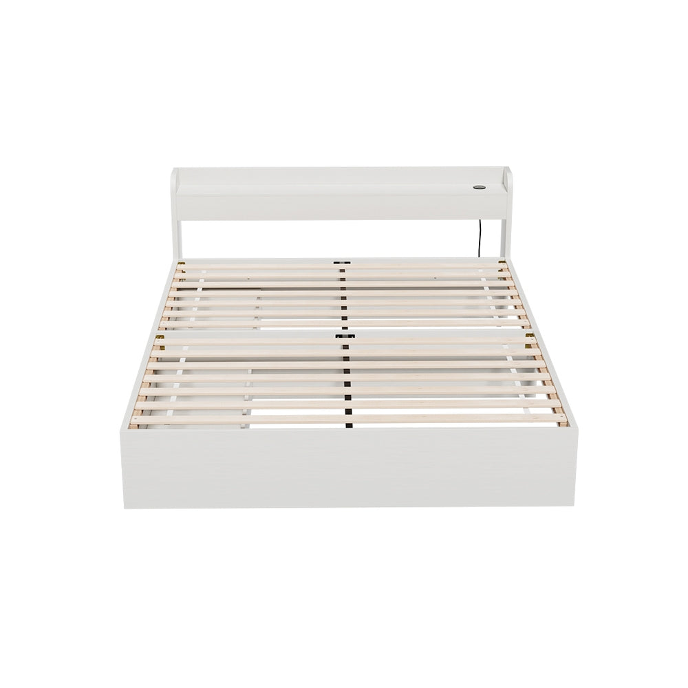 Artiss Bed Frame Queen Size Mattress Base wtih Charging Ports 2 Storage Drawers Chez Guru