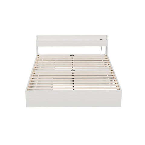 Artiss Bed Frame Queen Size Mattress Base wtih Charging Ports 2 Storage Drawers Chez Guru