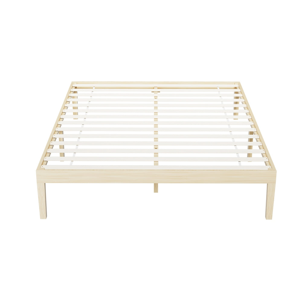 Artiss Bed Frame Double Size Wooden Base Mattress Platform Timber Pine BRUNO Chez Guru