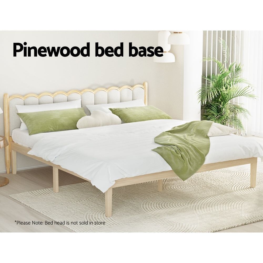 Artiss Bed Frame King Size Wooden Base Mattress Platform Timber Pine BRUNO Chez Guru