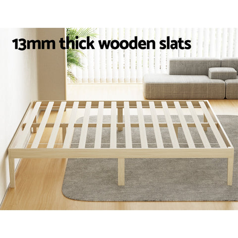 Artiss Bed Frame King Size Wooden Base Mattress Platform Timber Pine BRUNO Chez Guru