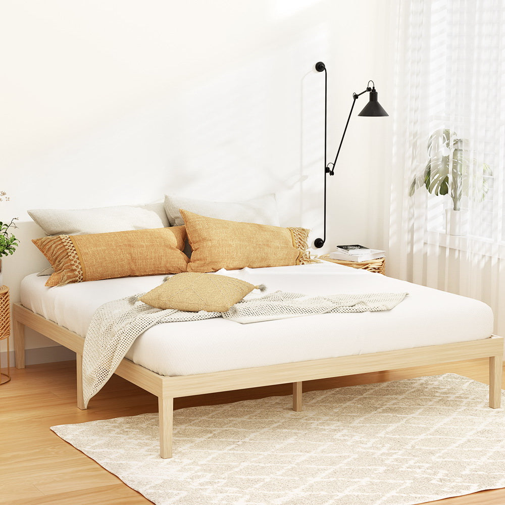 Artiss Bed Frame King Size Wooden Base Mattress Platform Timber Pine BRUNO Chez Guru