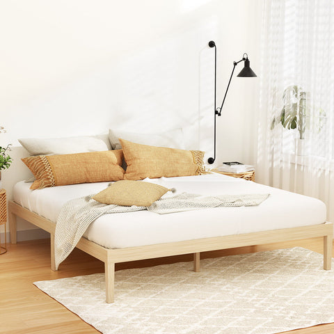 Artiss Bed Frame King Size Wooden Base Mattress Platform Timber Pine BRUNO Chez Guru