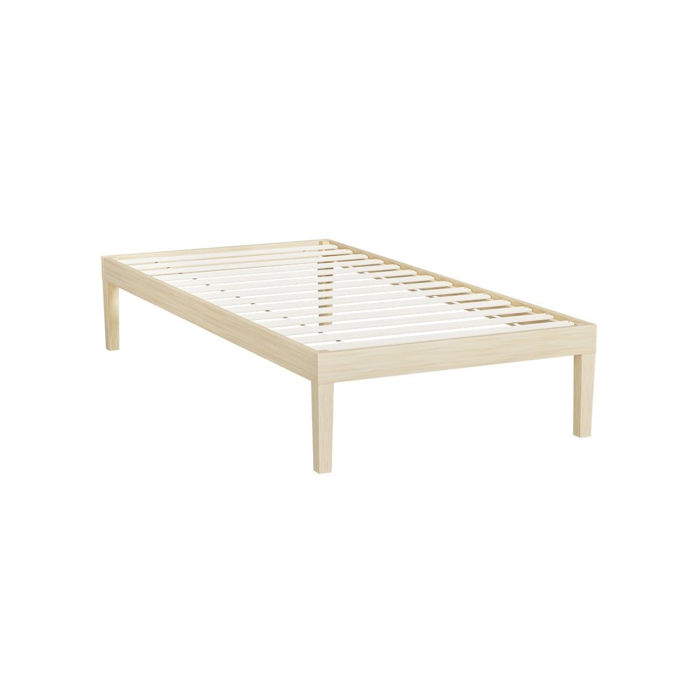 Artiss Bed Frame Single Size Wooden Base Mattress Platform Timber Pine BRUNO Chez Guru